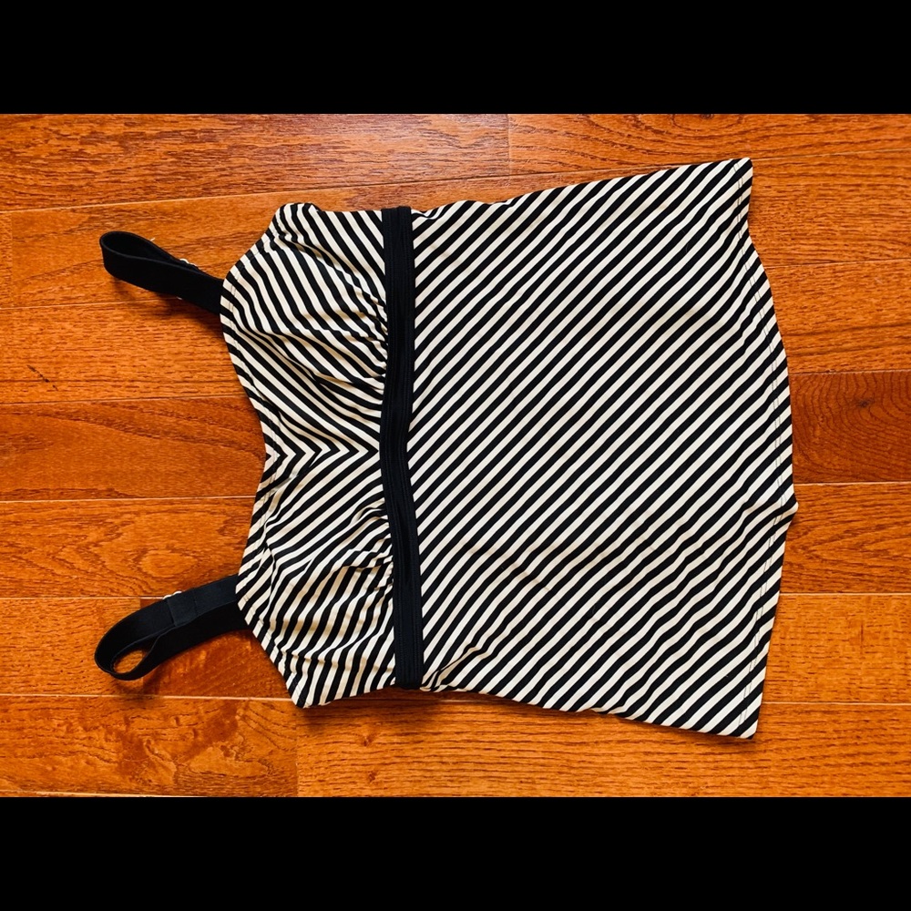 36 B/C black white athleta tankini top